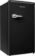 Avanti Mini Fridge Retro Design Compact Refrigerator for Home Office or Dorm, Features Single Door Removable Glass Shelves Manual Defrost and Mechanical Adjustable Temp Control, 3.0-Cu.Ft, Black