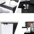 Coffee Machine Coffee Machine Espresso Machine Coffee, Capacity Powerful Pressure Coffee Brewer Coffee Maker with Milk Frother Wand for Cappuccino Latte and Mocha, Black