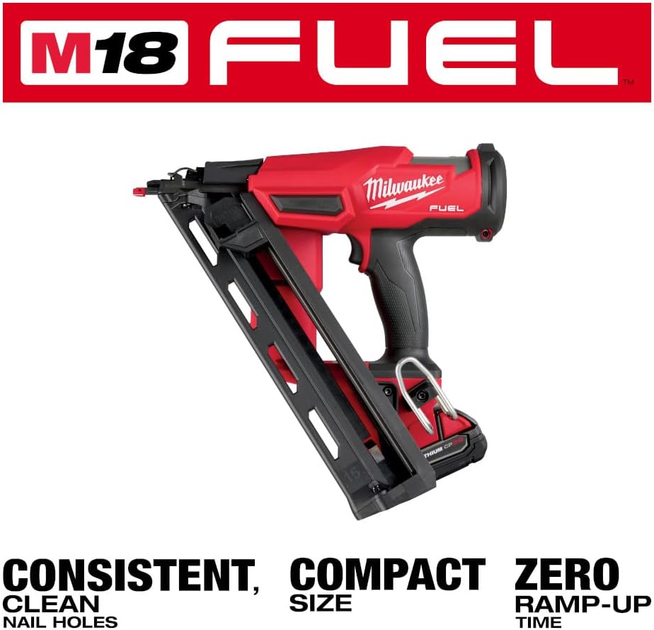 Milwaukee M18 Fuel 15 Ga. 18 Volt Brushless 34 deg Angled Finish Nailer Kit