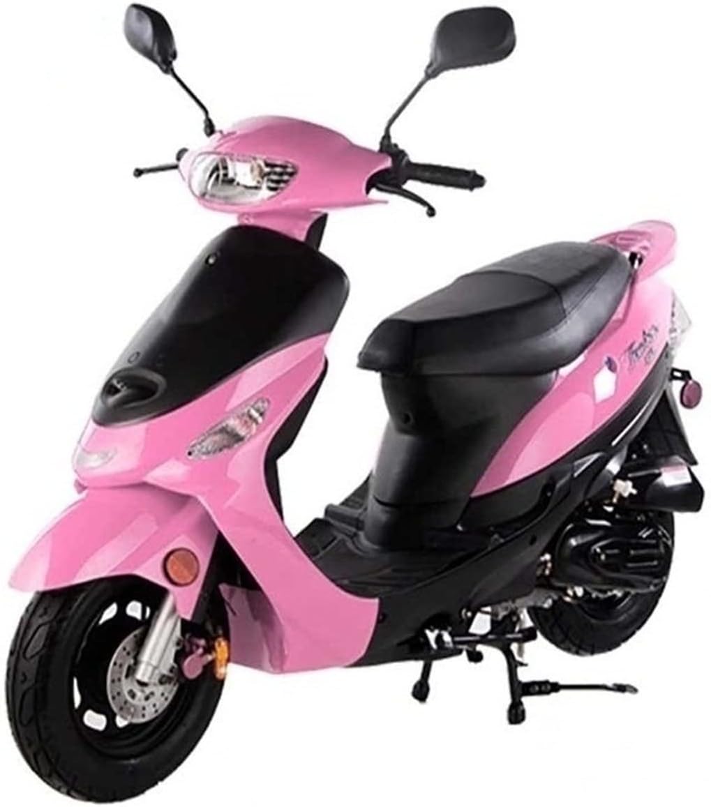 HHH 50cc Scooter Gas Street Scooter Fully Automatic 50cc Bike Moped with Matching Trunk for Youth and Adult (Black Color) (Factory Packaged)