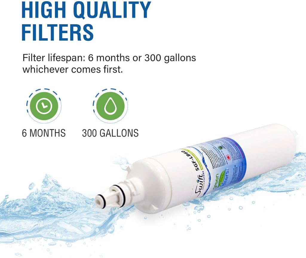 Swift Green Filters SGF-LB60 (6 Pack) 5231JA2006B, LT 600P, 5231JA2005A, Sears/Kenmore: 9990, 469990 LG Replacement Water Filter
