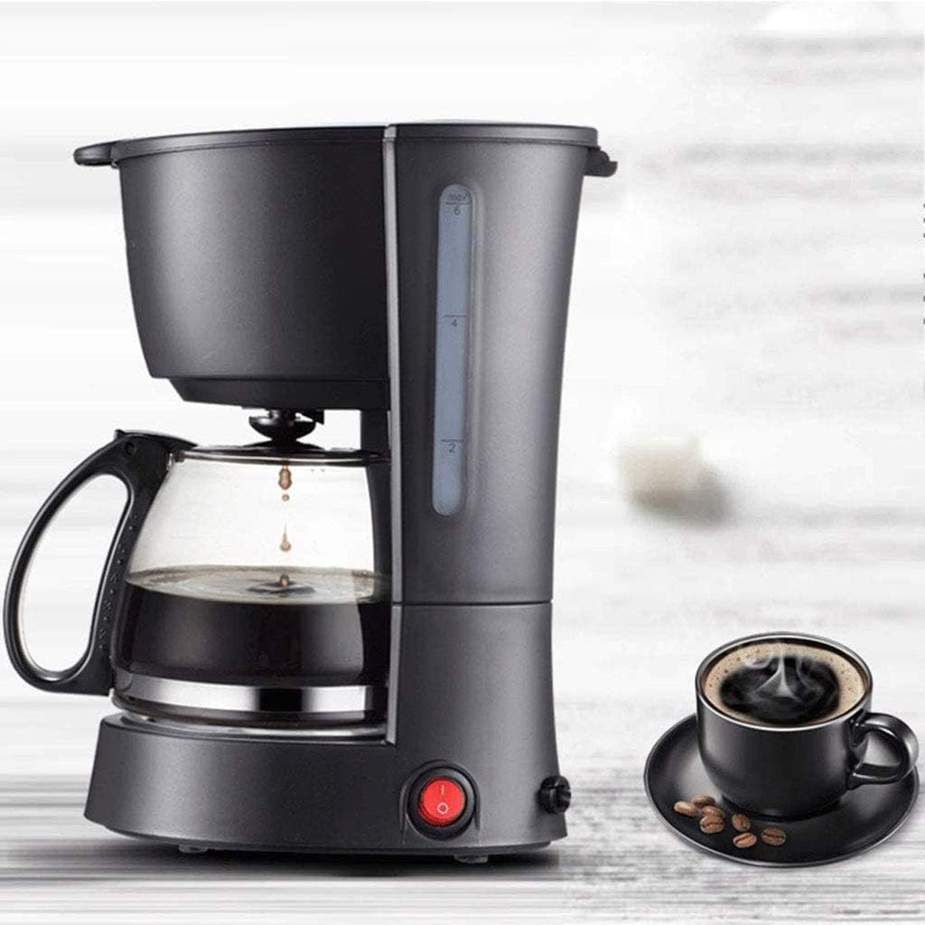 Coffee Machine Coffee Machine, Compact Coffee Machine,600Ml Coffee Maker with Anti Drip Function,550W,Reusable, Washable Filter,Black,for Espresso Cooker