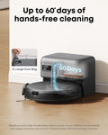 eufy Robot Vacuum C10 with Self Emptying, 8 Weeks Hands Free, Smart Mapping with LiDAR Navigation, 2.85-Inch Slim Design, Powerful Suction, Edge Expansion Brush for Pet Hair +Replacement Accessories