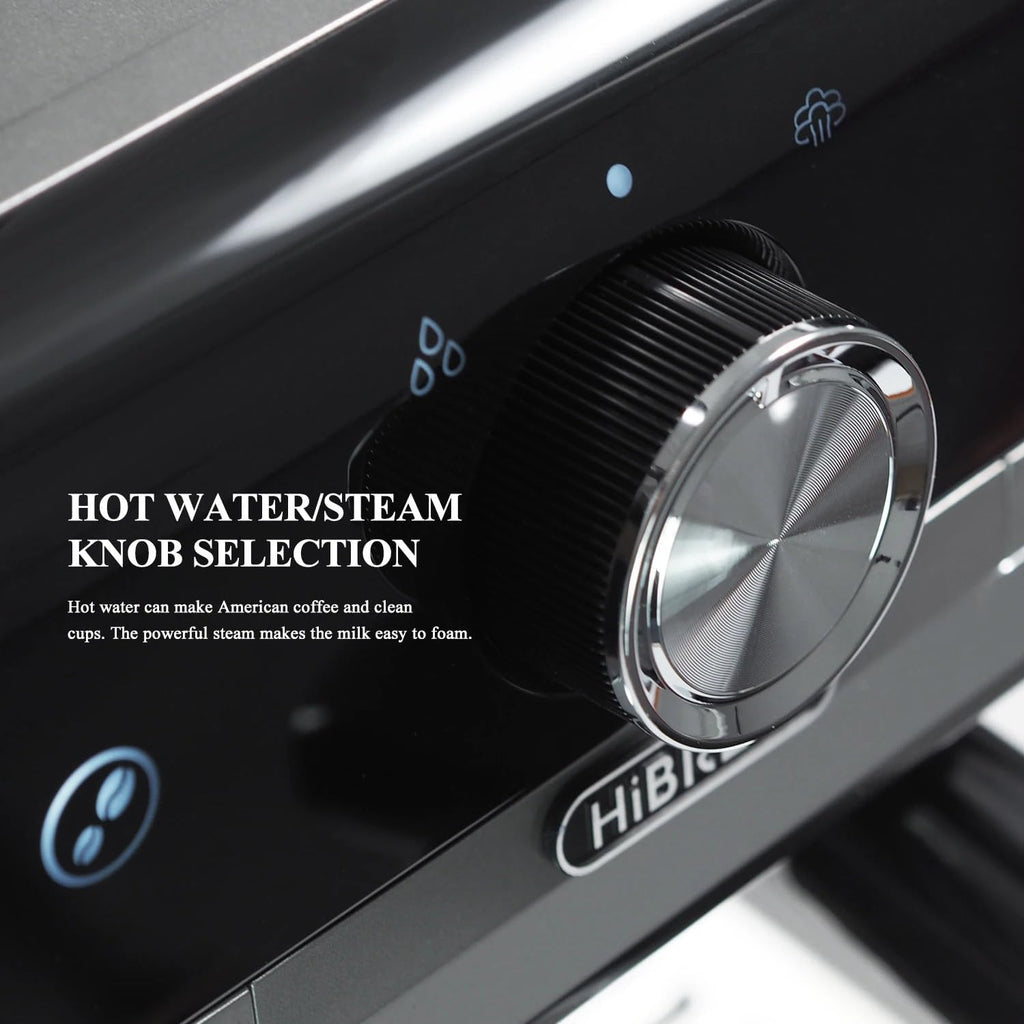 HIBREW H7 - Espresso Machine with Grinder, 58mm Coffee Machine with Milk Frother for Making Cappuccino, Latte, and American Coffee.