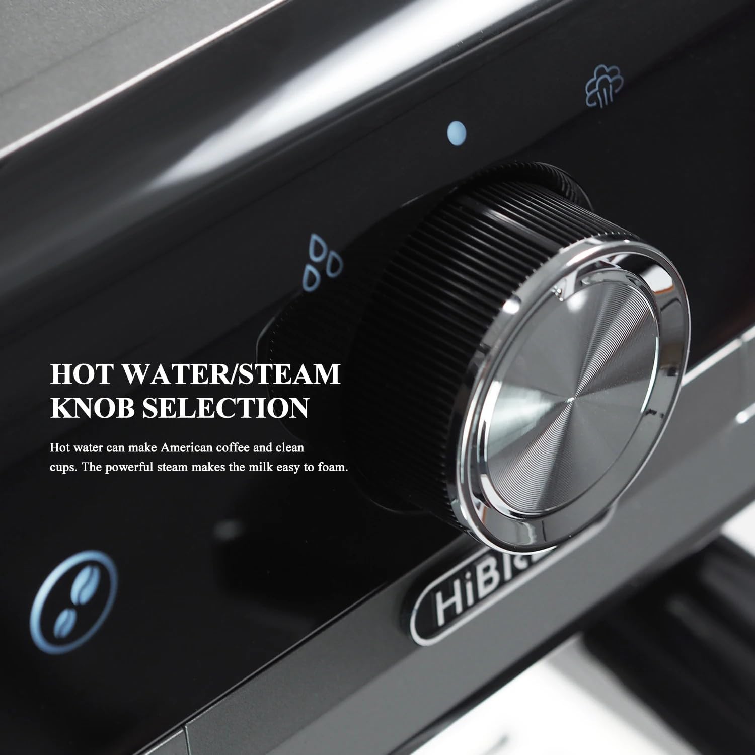 HIBREW H7 - Espresso Machine with Grinder, 58mm Coffee Machine with Milk Frother for Making Cappuccino, Latte, and American Coffee.