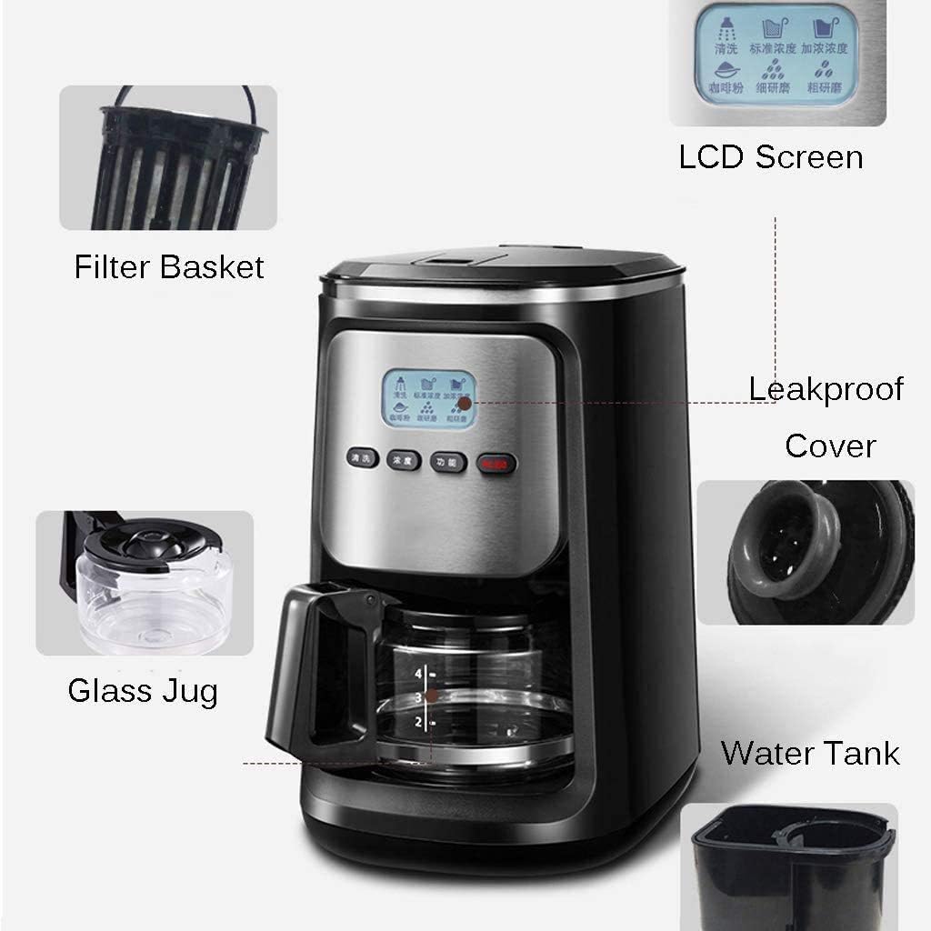 Coffee Machine Coffee Machine Fully Automatic American Coffee Bean Machine, Grinding and Brewing Coffee, Dual-Use Steam Coffee Machine, 110V~240V, Pp Material, Power 900W