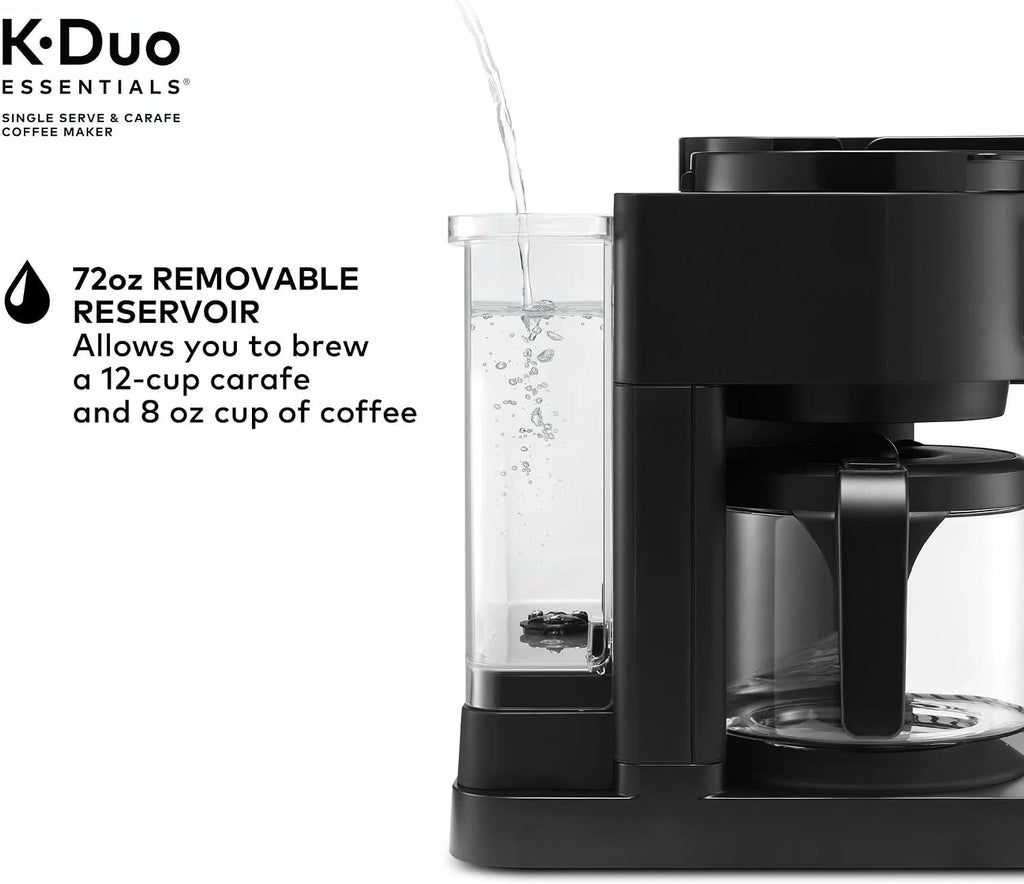 Hot & Iced Single-Serve Kcup Pod Coffee Maker with 12-Cup Carafe, 72oz Water Reservoir, Brew Over Ice, Strong Brew, Multiple Sizes, Programmable, Compact Coffee Machine for Home & Office (Black)