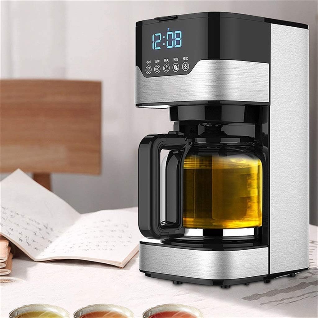 Coffee Machine Coffee Machine Automatic American Espresso Machine, Filter-Free Paper Drip-Proof Coffee Pot Home, Stainless Steel + Pp Material, 110V~240V, Pp, Power 800W