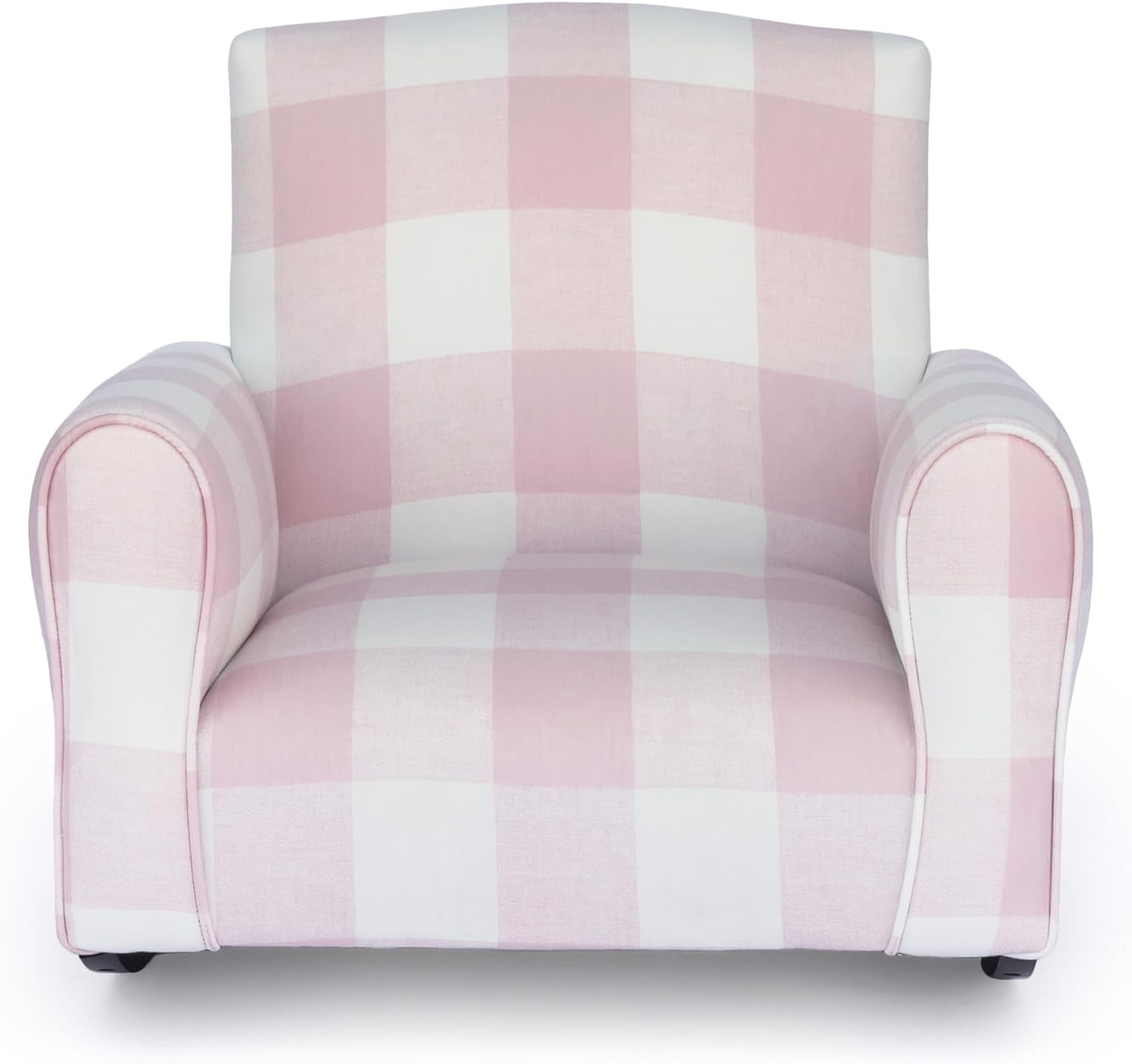 Kid Rocking Chair for Toddlers, Child Chair for Little Kids, Upholstered Toddler Armchair for Children, Comfy and Cute Little Kid Chairs (Rockers, Pink Check)
