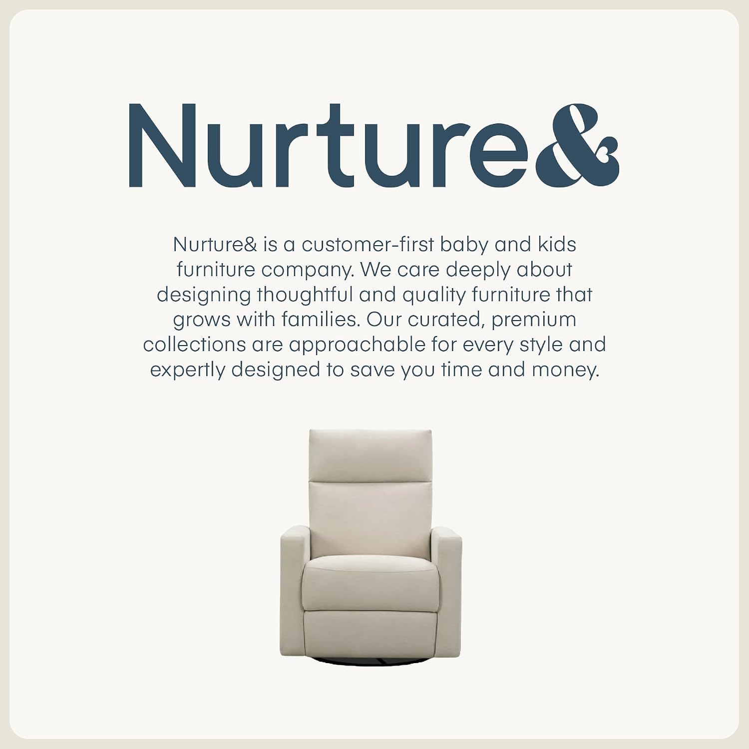 Nurture& The Glider Plus - Premium Nursery Power Recliner | Swivel Chair with Adjustable Head Support and Adjustable Lumbar Support | Built-in USB - The Ultimate Comfort for Nursing, Relaxing (Ivory)
