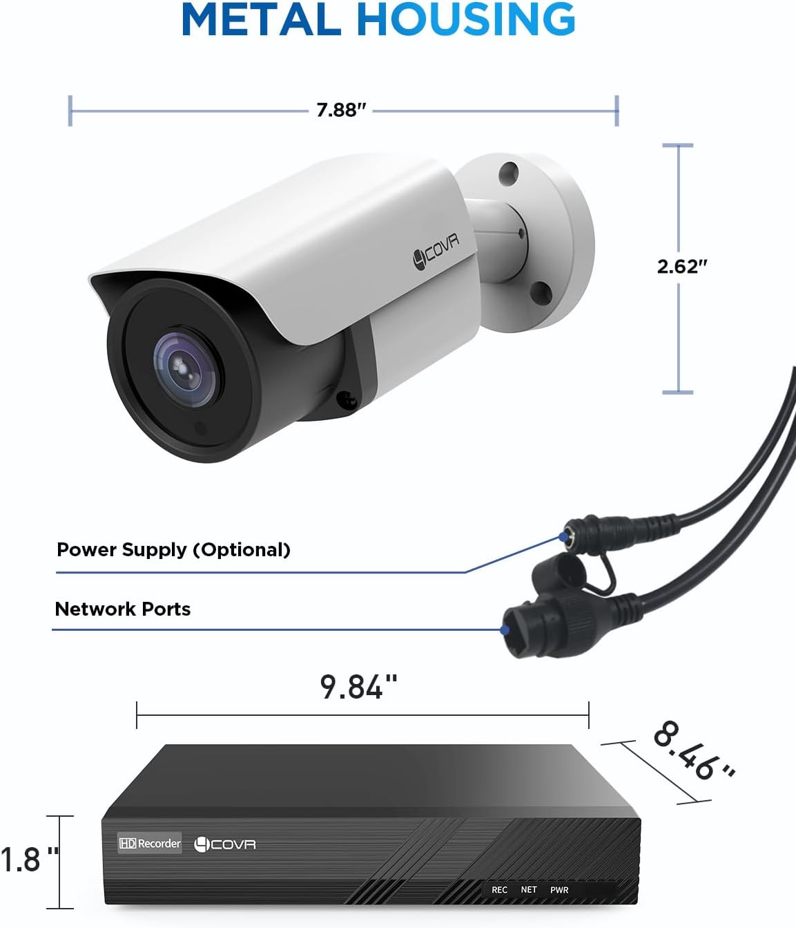 4COVR PoE Security Camera System, AI Human/Vehicle Detection, 8 Channel 8MP PoE NVR 2TB HDD, 6Pcs 8MP Wired Commercial Bullet IP Camera IP67 Night Vision, 24/7 Home Surveillance Outdoor, LY37EX8M0806