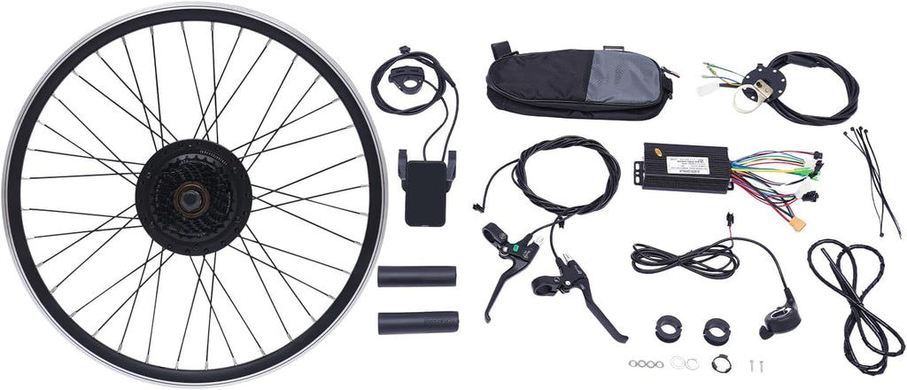 Electric Bike Conversion Kit 24'' Rear Wheel 36V 500W E-Bike Conversion Kit Dual Mode Controller 5 Speed Adjustable E-Bike Cycling Hub Conversion Kit, Black