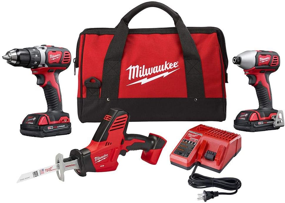 Milwaukee 2691-22H M18 18-Volt Lithium-Ion Cordless Drill Driver/Impact Driver and HACKZALL Combo Kit (3-Tool) with Two 1.5 Ah Batteries