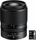 Nikon 20104 NIKKOR Z DX 18-140mm f/3.5-6.3 VR Zoom Lens for Z-Mount Mirrorless Cameras Bundle with Lexar Professional SDHC/SDXC 1667x UHS-II 64GB Memory Card