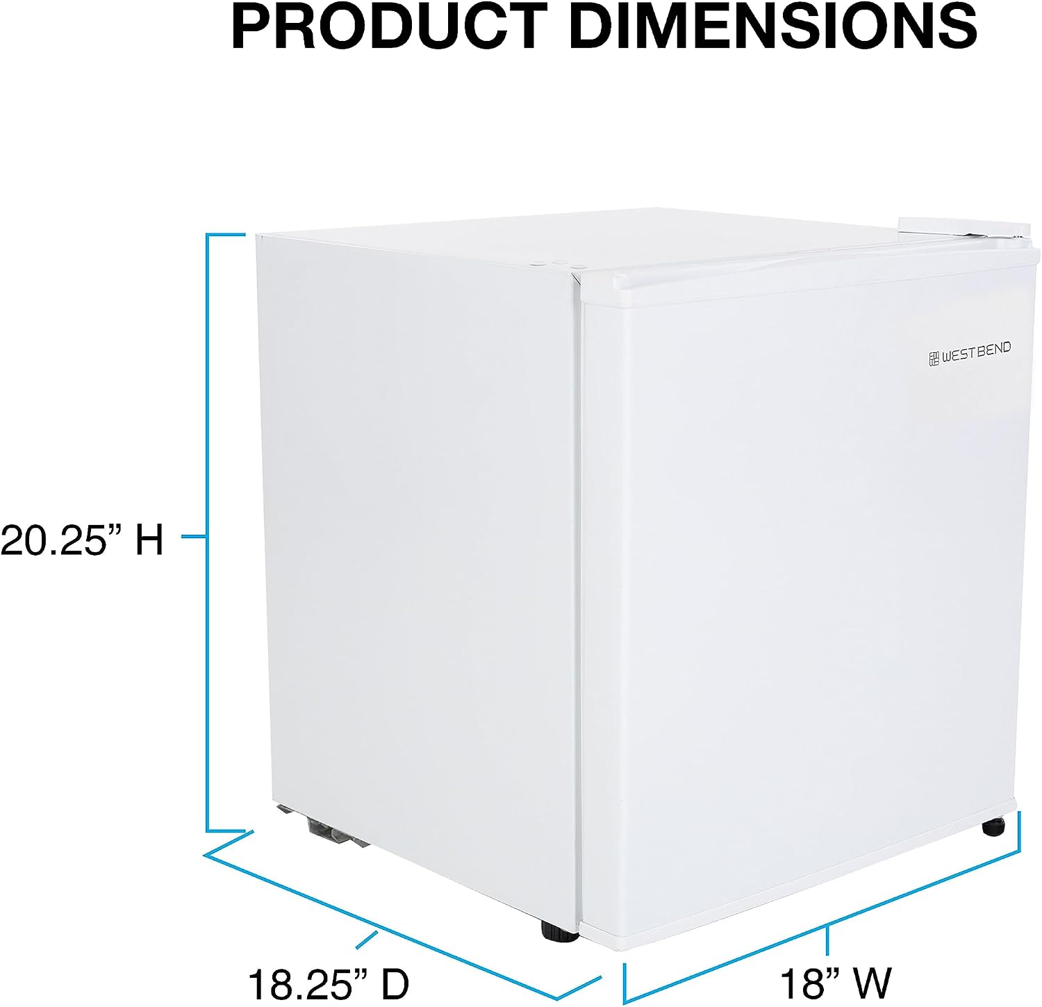 West Bend Mini Fridge Compact Refrigerator for Home Office or Dorm, Auto Defrost with Reversible Door, Energy Star Rated, 1.7-Cu.Ft., White