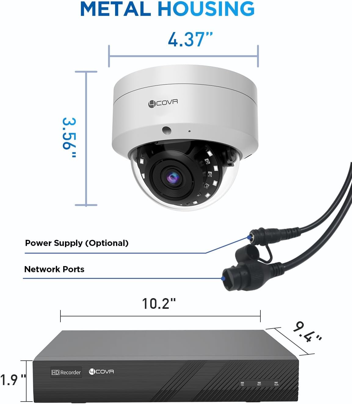 4COVR 12MP Security Camera System, 4Pcs 12MP IK10 Vandal-Proof Dome PoE IP Camera with Mic, AI Human Vehicle Detection, 8CH H.265 NVR with 2TB HDD, IP67 Home Weatherproof Outdoor, LY54AXAM0804