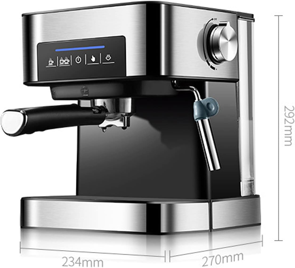 Coffee Machine 20 Bar Pump Espresso and Cappuccino Machine Italian Coffee Machine Household Small Semi-Automatic High Pressure Steam Milk Froth Coffee Machine, Stainless Steel Wire Drawing Body
