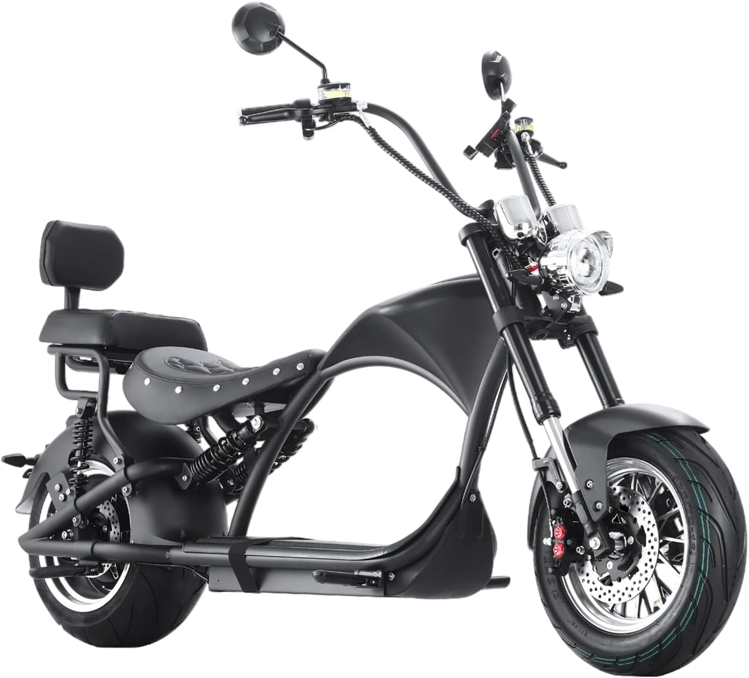 eAhora M1P [2025 Upgraded] 37Mph 2000W Electric Motorcycle for Adults DOT Approved, 40Miles 60V 30ah Lithium Battery, 12in Vacuum Tires Full Suspension for Urban Commuting, Electric Moped