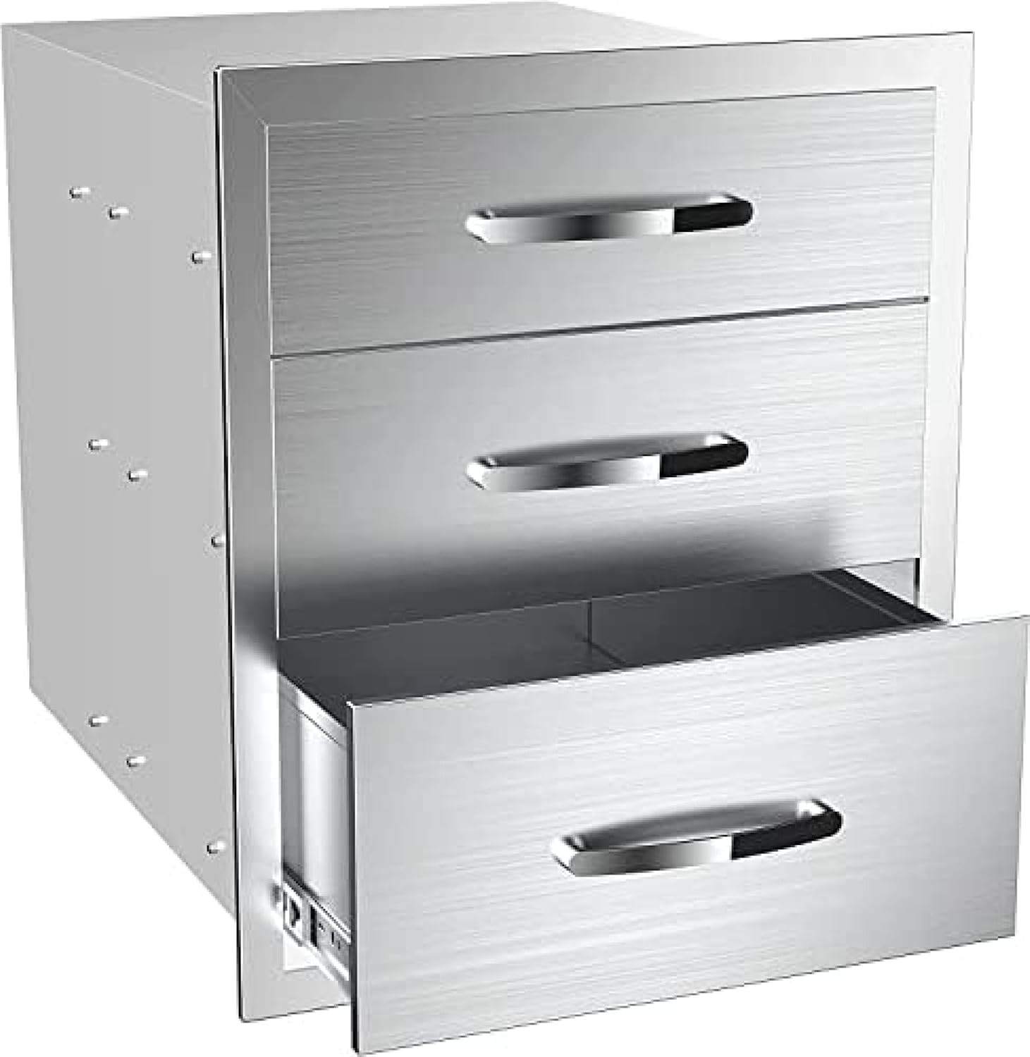 Stainless Steel Double Drawers for Outdoor Kitchen Grilling Station - Horizontal, 14Wx23Dx21H
