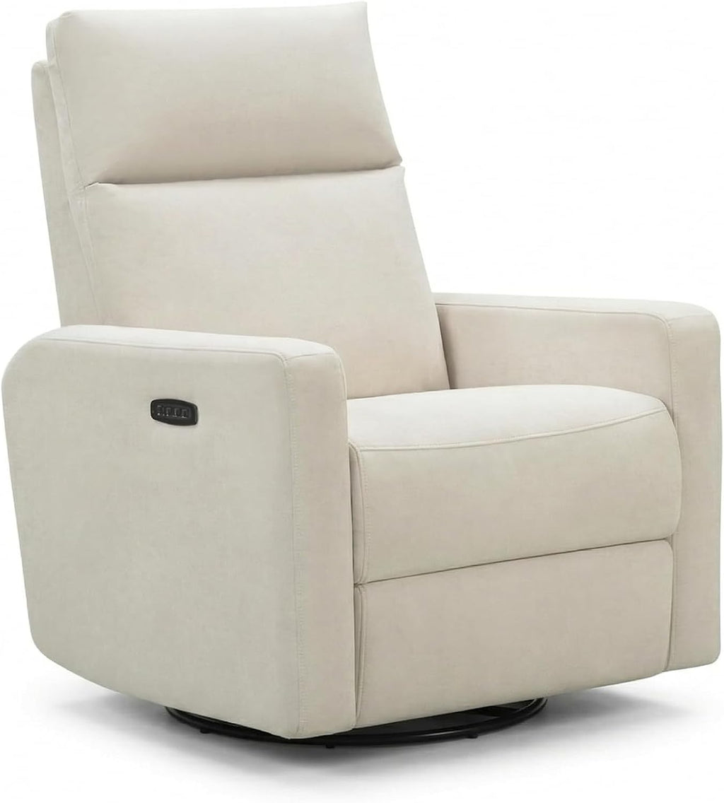 Nurture& The Glider Plus - Premium Nursery Power Recliner | Swivel Chair with Adjustable Head Support and Adjustable Lumbar Support | Built-in USB - The Ultimate Comfort for Nursing, Relaxing (Ivory)