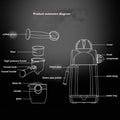 Coffee Machine Espresso Machine with Milk Frothing Arm 5 Bar Pressure Pump,730W Coffee Maker 240Ml, Bar Ista Style Espresso Coffee Machine