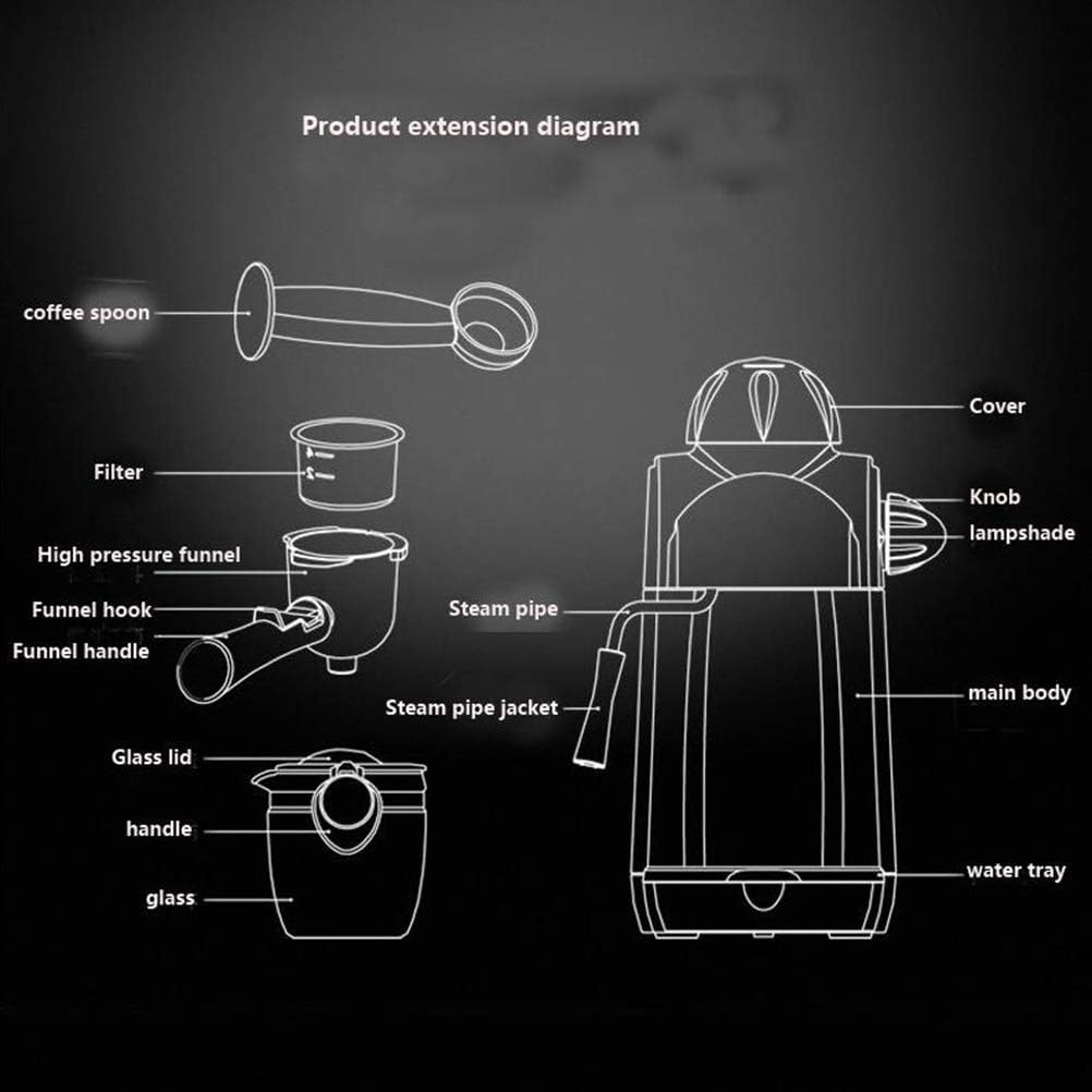 Coffee Machine Espresso Machine with Milk Frothing Arm 5 Bar Pressure Pump,730W Coffee Maker 240Ml,Espressimo Barista Style Espresso Coffee Machine