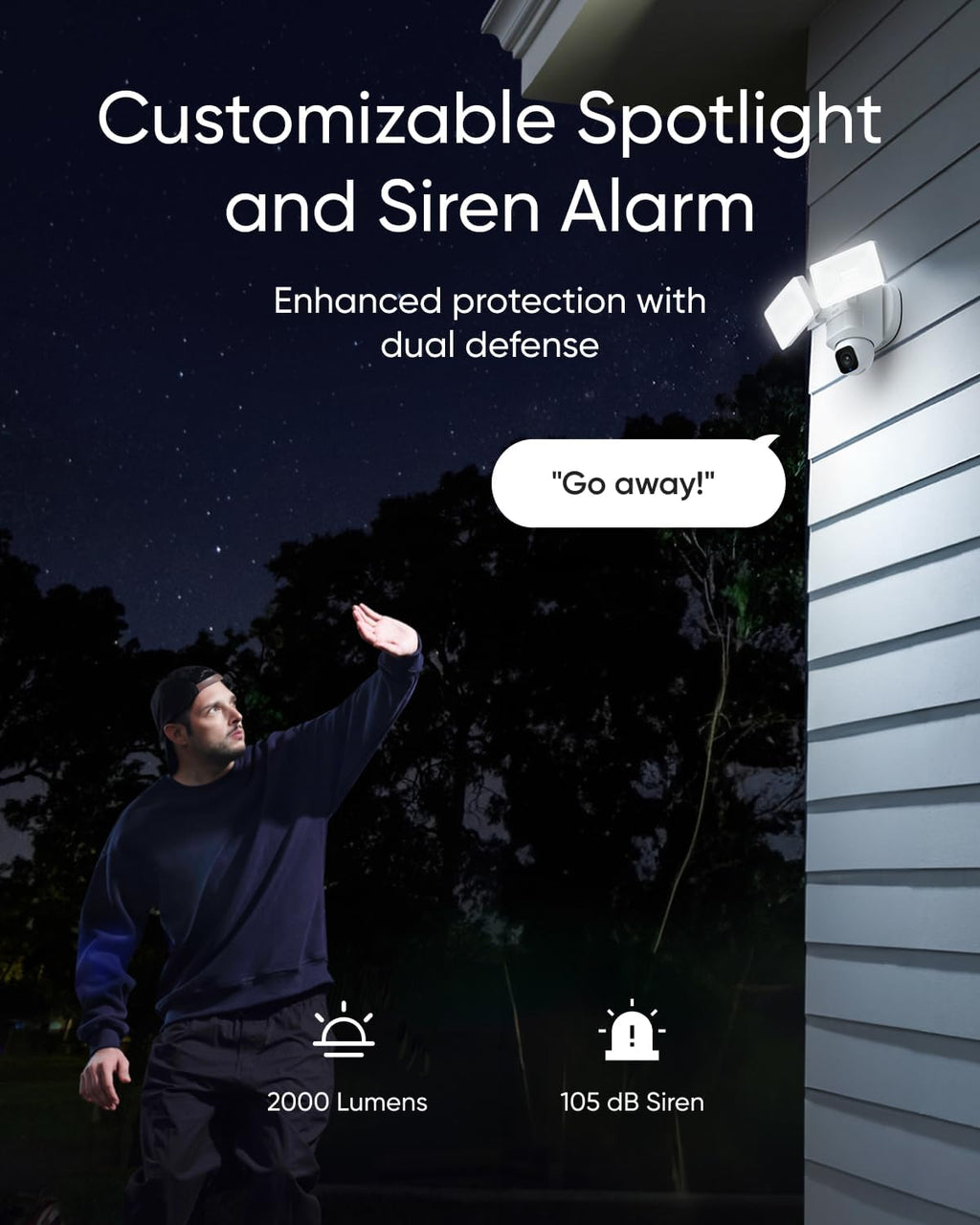 eufy Floodlight Camera E30, Security Camera Outdoor, 360° Pan and Tilt, AI Detection and Tracking, 2K Video, 2.4GHz Wi-Fi, 2,000 Lumens, Custom Voice and Light Alerts, No Monthly Fee (Renewed)