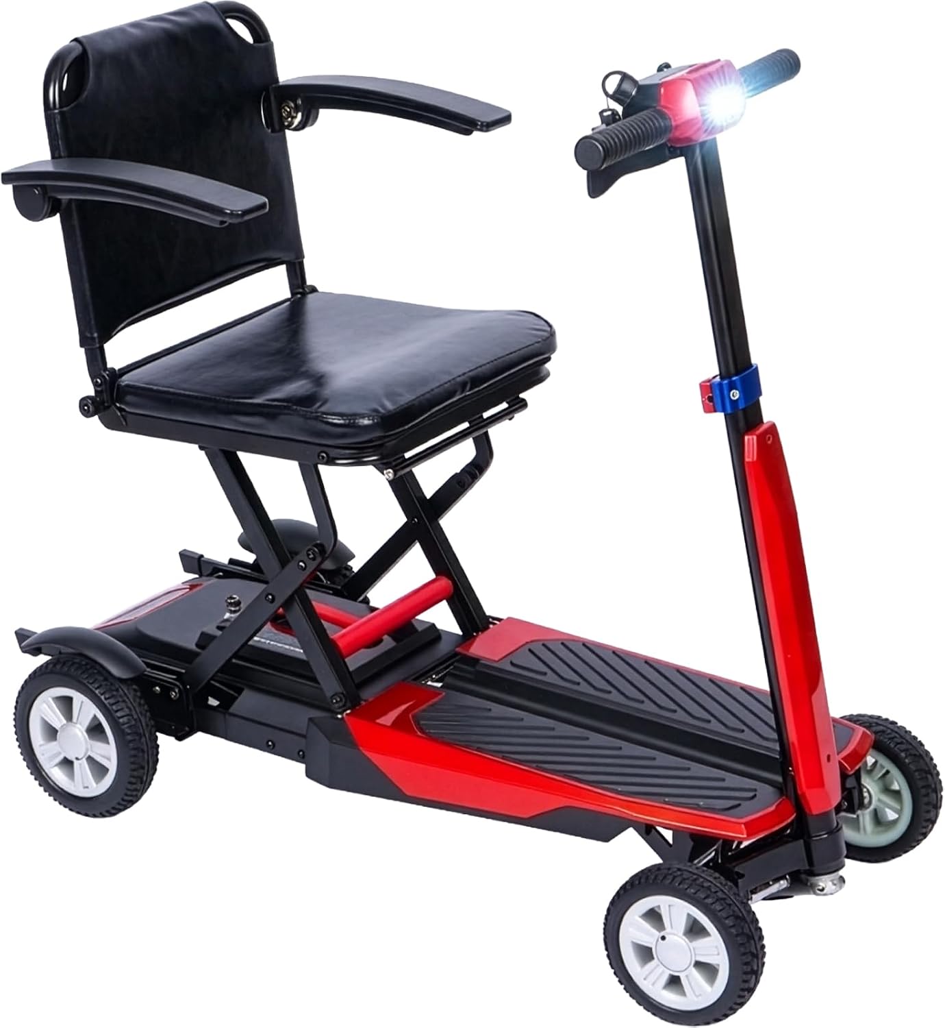 Portable Foldable Electric Mobility Scooter for Seniors – Safe Anti-Tip Design, Adjustable Seat & Armrests, 12-Mile Long-Range, Smooth 180W Brushless Motor