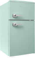 Avanti Mini Fridge with Freezer Retro Design Compact Refrigerator for Home Office or Dorm, Features Dual Doors Removable Shelves Manual Defrost and Mechanical Adjustable Temp Control, 3.1-Cu.Ft, Green