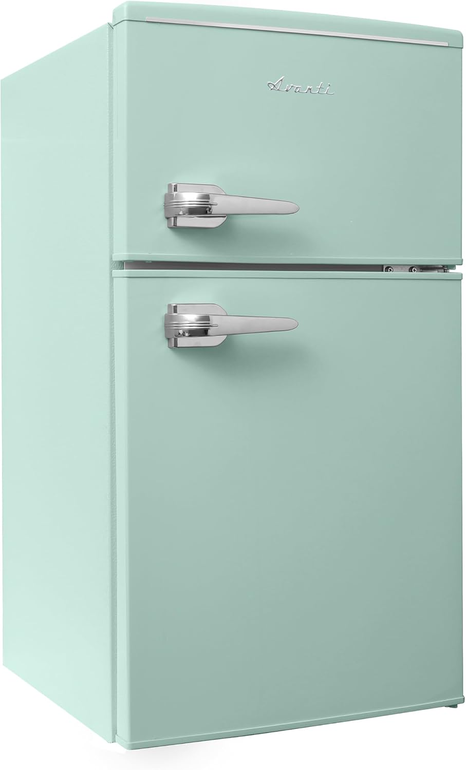 Avanti Mini Fridge with Freezer Retro Design Compact Refrigerator for Home Office or Dorm, Features Dual Doors Removable Shelves Manual Defrost and Mechanical Adjustable Temp Control, 3.1-Cu.Ft, Green
