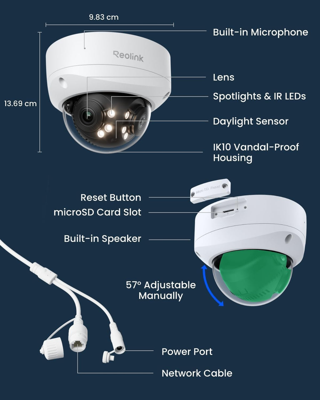 REOLINK Duo 3V PoE, 16MP UHD Dual-Lens PoE Security Camera with 180° Panoramic, Motion Track, Color Night Vision, Smart Detection, 2 Way Talk, IK10 Vandal-Proof, IP67 Weatherproof, No PT Supported