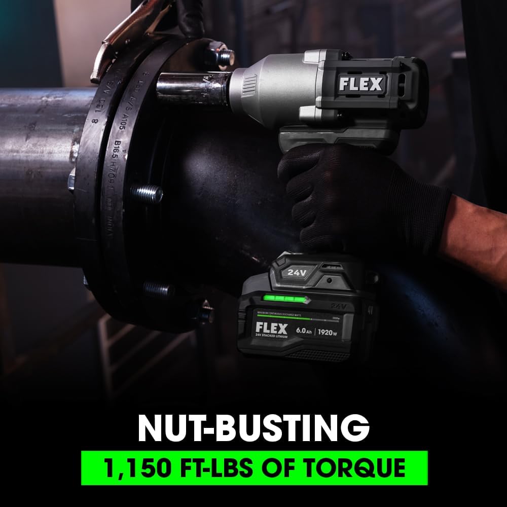 FLEX 24V Brushless Cordless 1/2-Inch 1,150 Ft-Lbs High Torque Impact Wrench Tool Only, Battery and Charger Not Included - FX1471-Z