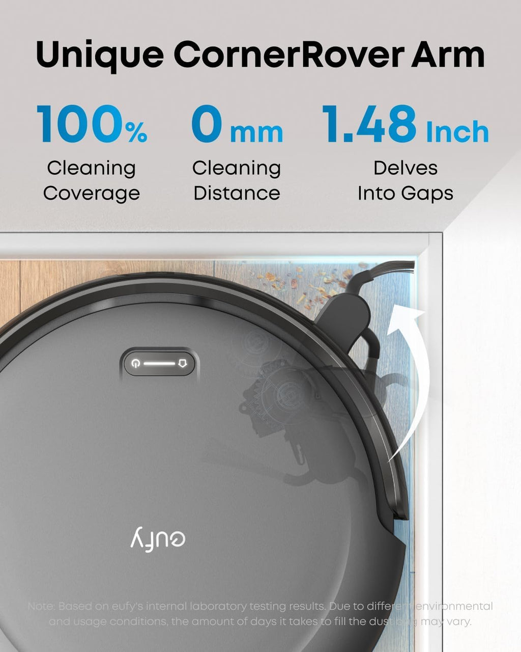 eufy Robot Vacuum C10 with Self Emptying, 8 Weeks Hands Free, Smart Mapping with LiDAR Navigation, 2.85-Inch Slim Design, Powerful Suction, Edge Expansion Brush for Pet Hair +Replacement Accessories