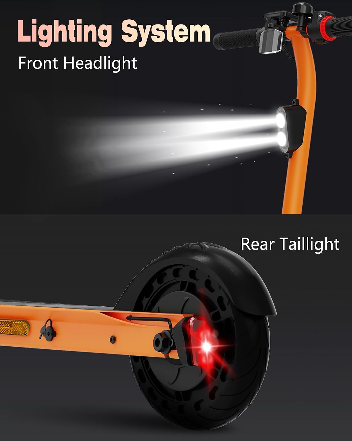 QnQ Electric Scooter 500W Peak Motor, 12 Miles Range & 15 MPH, 8' Flat-Free Tires, UL Certified, Foldable Electric Scooter for Adults, Teens and Big Kids