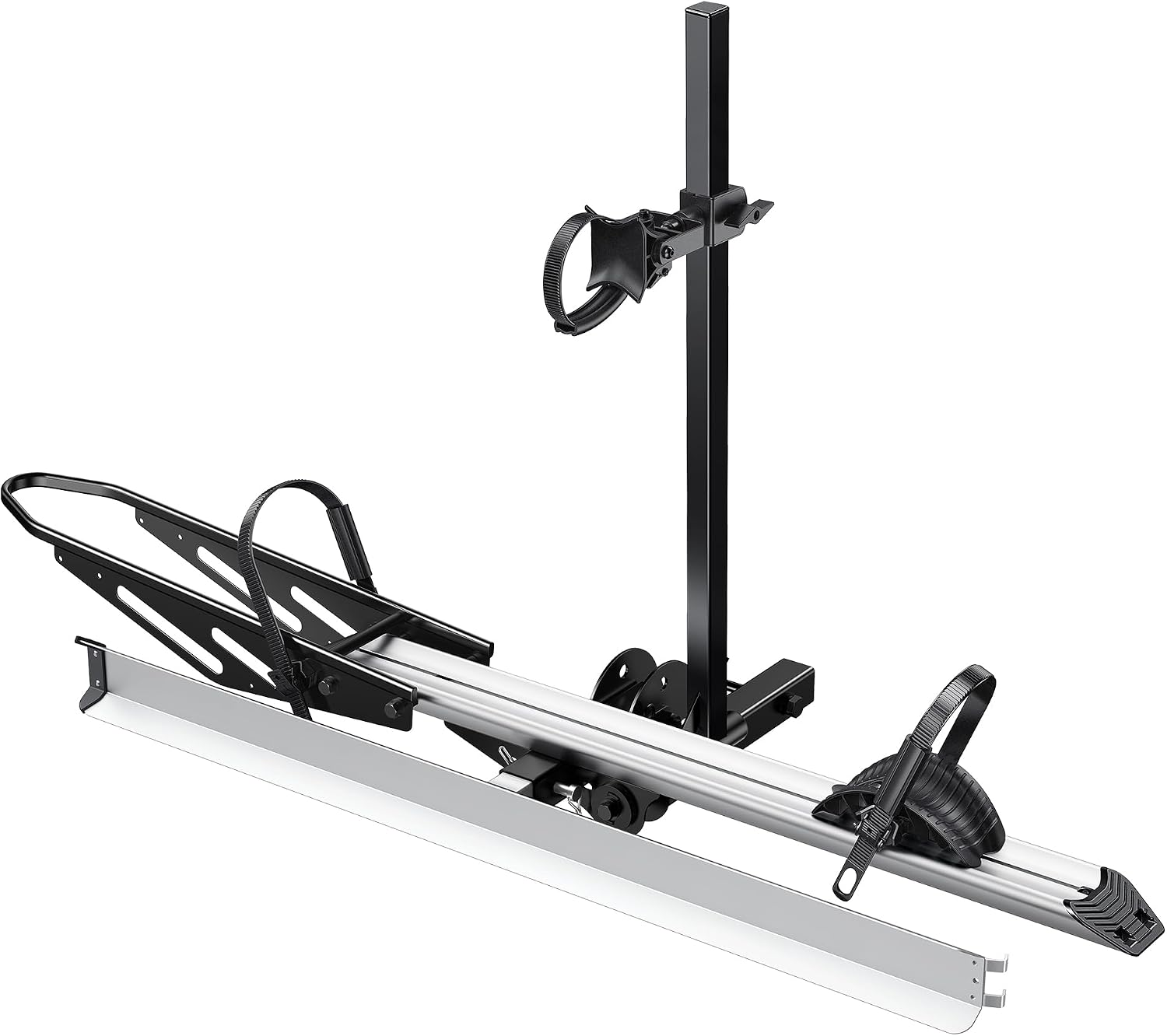 YOUNG ELECTRIC Single 1-Ebike Rack Hitch Mount with Ramp Foldable Bike Carrier 100 lbs. Capacity for Cars SUV Truck Trailer and RV