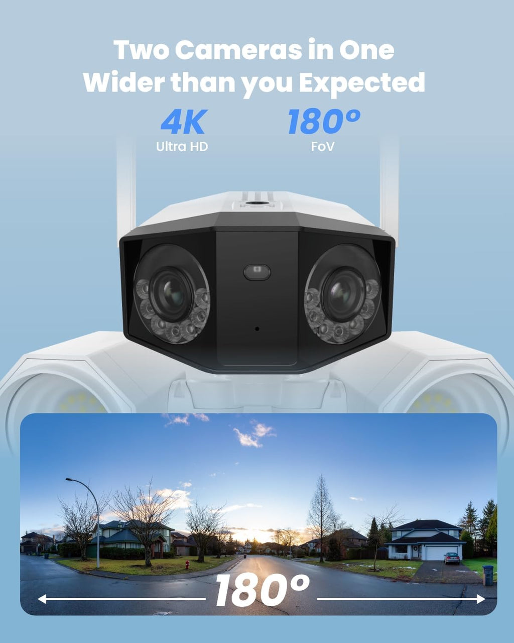 REOLINK 4K 8MP Floodlight Security Camera Outdoor, Dual-Lens Camera w/ 180° FOV, Dual-Band Wi-Fi 6, Color Night Vision with 1800lm Floodlight, Smart AI Detection, IP67 Waterproof, AC (100~240V)