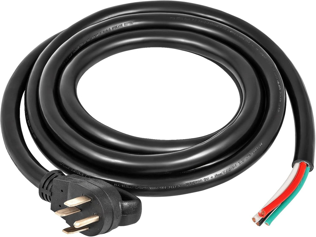 VEVOR 25 FT 50 Amp Generator Extension Cord 6/3+8/1 AWG STW 50A RV Power Cord NEMA 14-50P to Bare Wire Cut Cord for Manual Transfer Switch Home Backup Camper Trailer Temporary Power ETL Certified