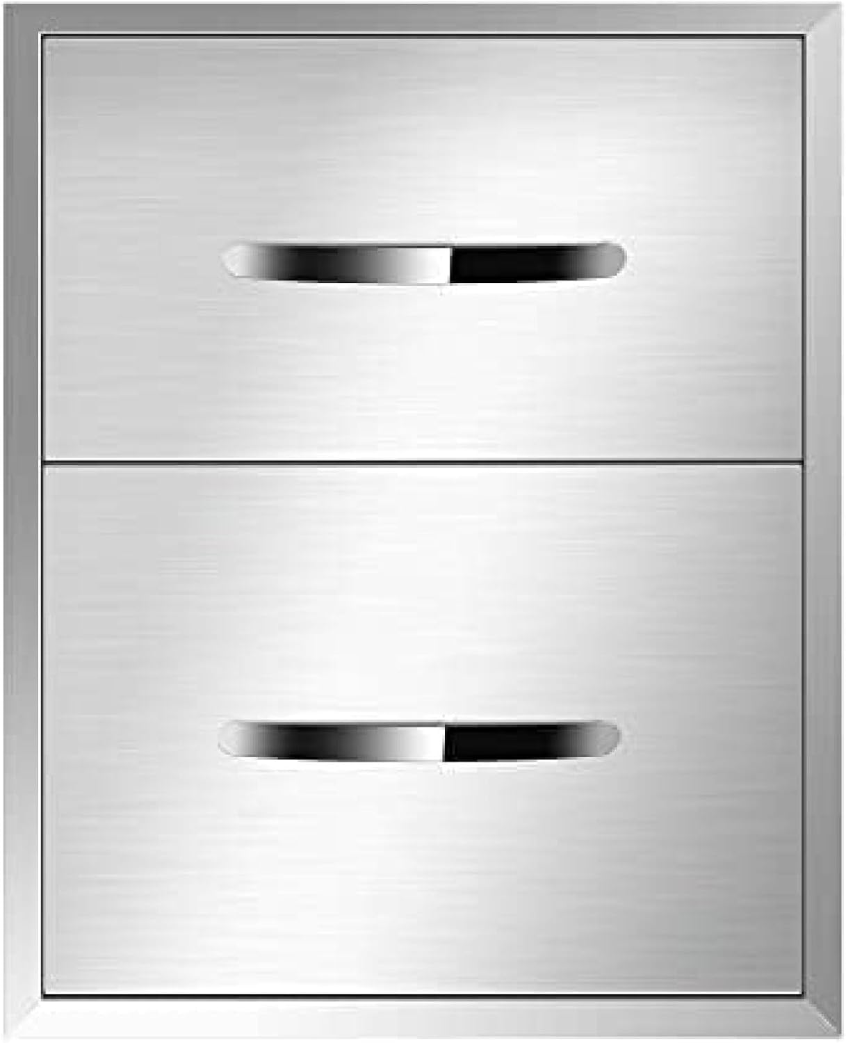 Outdoor Kitchen Drawer BBQ Drawer Outdoor Kitchen Access Drawers Horizontal- Stainless Steel Double Drawers for Outdoor Kitchen Grilling Station Or BBQ Island,16Wx20Dx20H