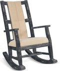 Sunny Designs Marina Mahogany Rocking Chair with Cushion Seat & Back in Black