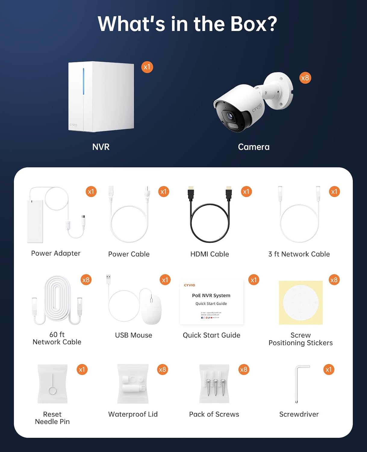4K PoE Security Camera System, 8pcs 8MP PoE Wired Cameras Outdoor with AI Detection, Color Night Vision, IP67 Waterproof, No Subscription, H.265 4K 8CH NVR with 2TB HDD for 24-7 Recording(N2838)