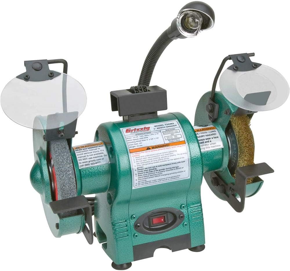 Grizzly Industrial T24463-6' Bench Grinder with Work Light