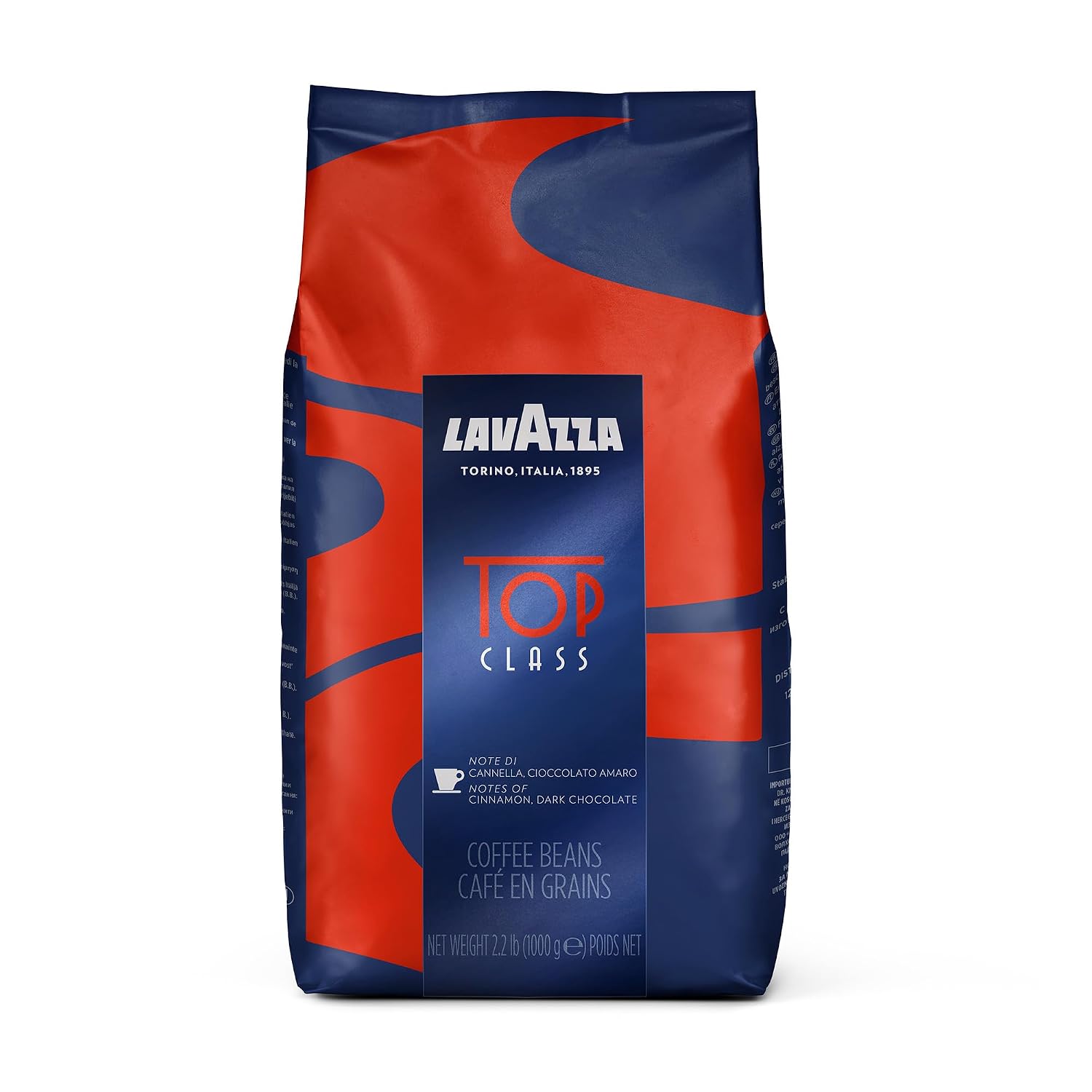 Lavazza Top Class Whole Bean Coffee Blend, Medium Espresso Roast, 2.2LB - Pack of 6