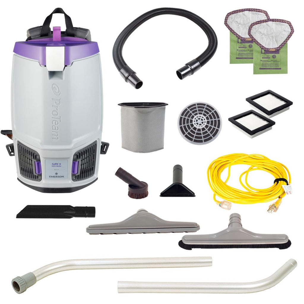 ProTeam GoFit 6, 6 Quart Commercial Backpack Vacuum with Restaurant Tool Kit, 107849 (ProVac FS6 Replacement)