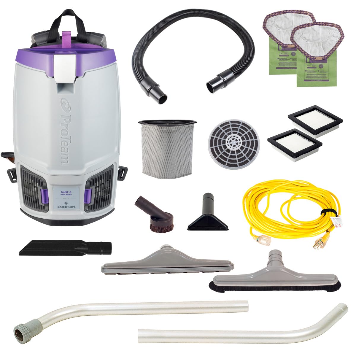 ProTeam GoFit 6, 6 Quart Commercial Backpack Vacuum with Restaurant Tool Kit, 107849 (ProVac FS6 Replacement)