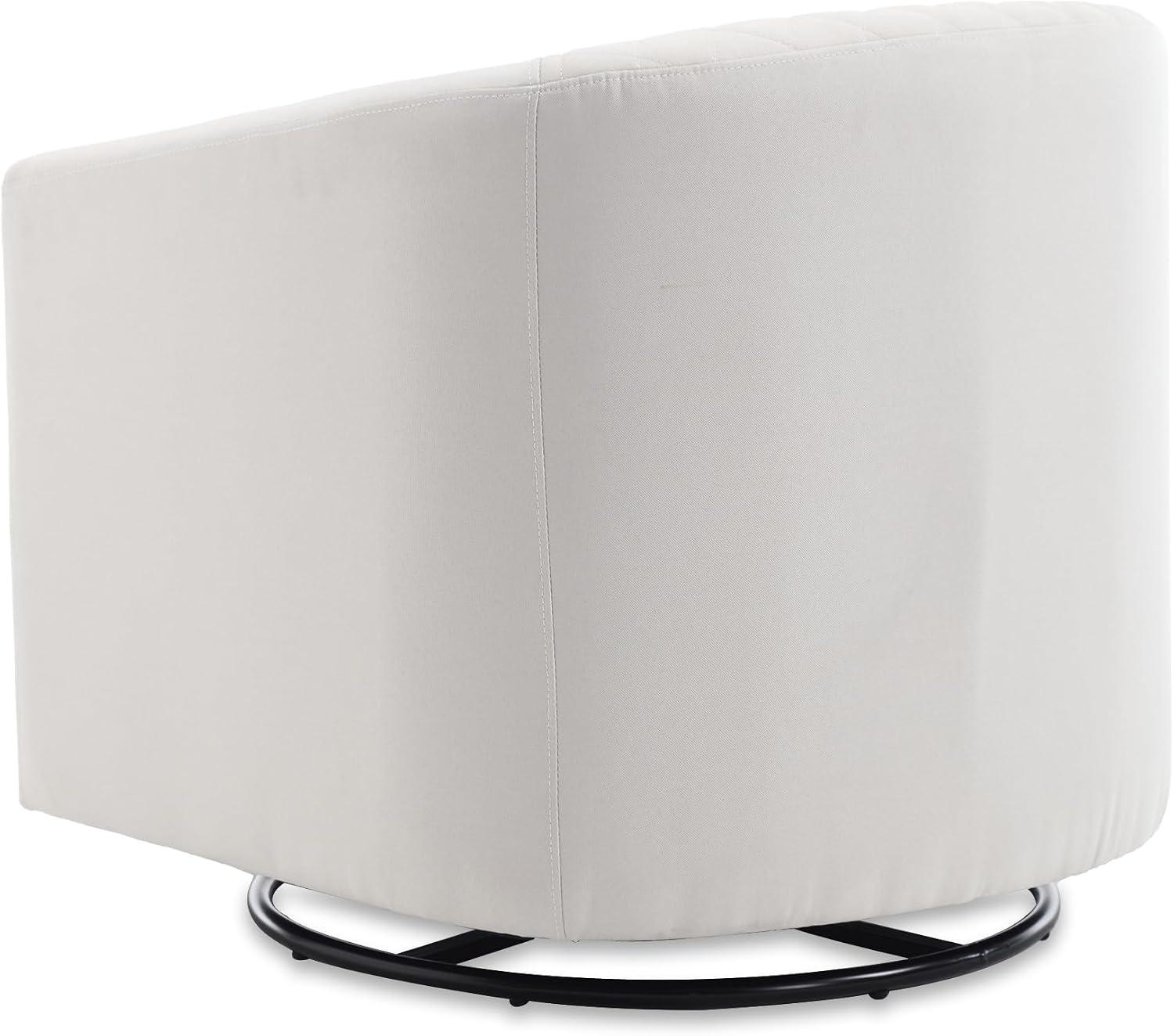 Modern Swivel Rocker Accent Chair Armchair Round Swivel Barrel Chair, 360° Rotating and Glide Back and Forth, Linen Beige