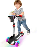 3 Wheel Electric Scooter for Kids Ages 3-10, w/Storage Basket, LCD Screen, Full Body Lights Up, Wide Deck, 5Mph Safe Speed, 90min Riding, Balance Foldable Kick Scooter for Boys & Girls