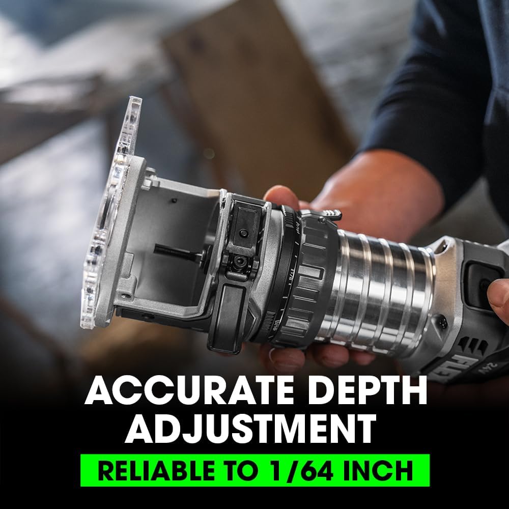 FLEX 24V Brushless Cordless 1.5 HP Trim Router Tool, Battery and Charger Not Included - FX4221-Z