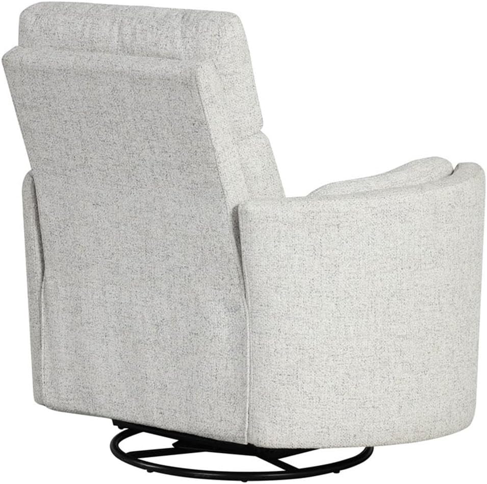 Pemberly Row Fabric Power Swivel Glider Recliner in Fossil Finish with USB Charging Ports and 2 Comfort Pillows for Living Room