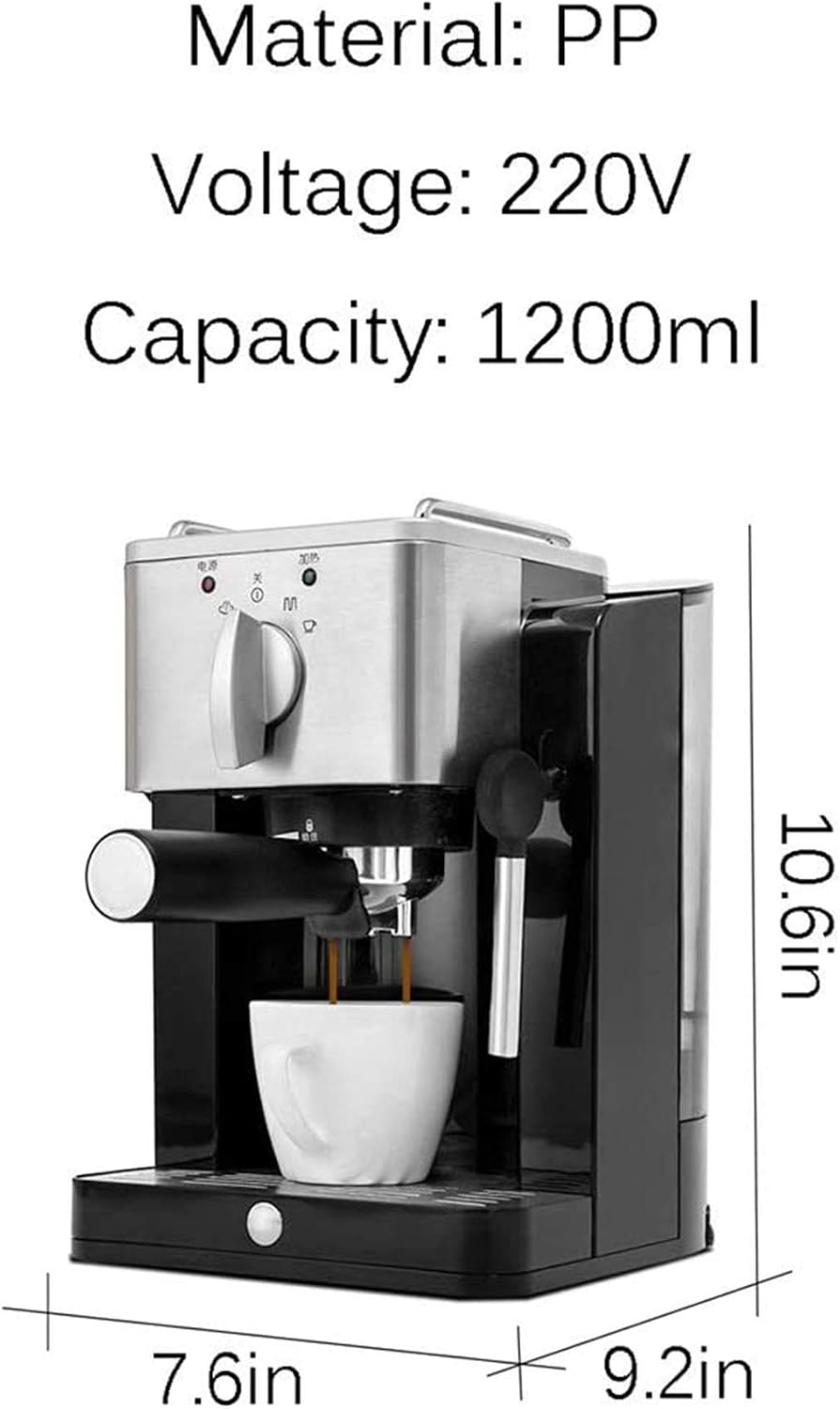 Coffee machine Coffee Machine Italian Retro Semi-Automatic Espresso Machine, Pumping Foam, Two Cups Of Coffee Machine, Stainless Steel, 110V~240V, Easy To Clean, Red