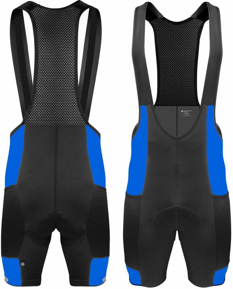 AERO|TECH|DESIGNS | Men's Gel Touring Padded Cycling Bib-Shorts | Large Mesh Storage Pockets | Made in USA